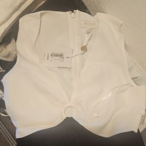 Ted Baker Black and White Jumpsuit with Front Ring Accent